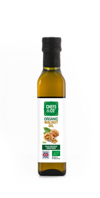 CHEFS & CO Organic Cold-Pressed Walnut Oil - Unrefined, 250 ml